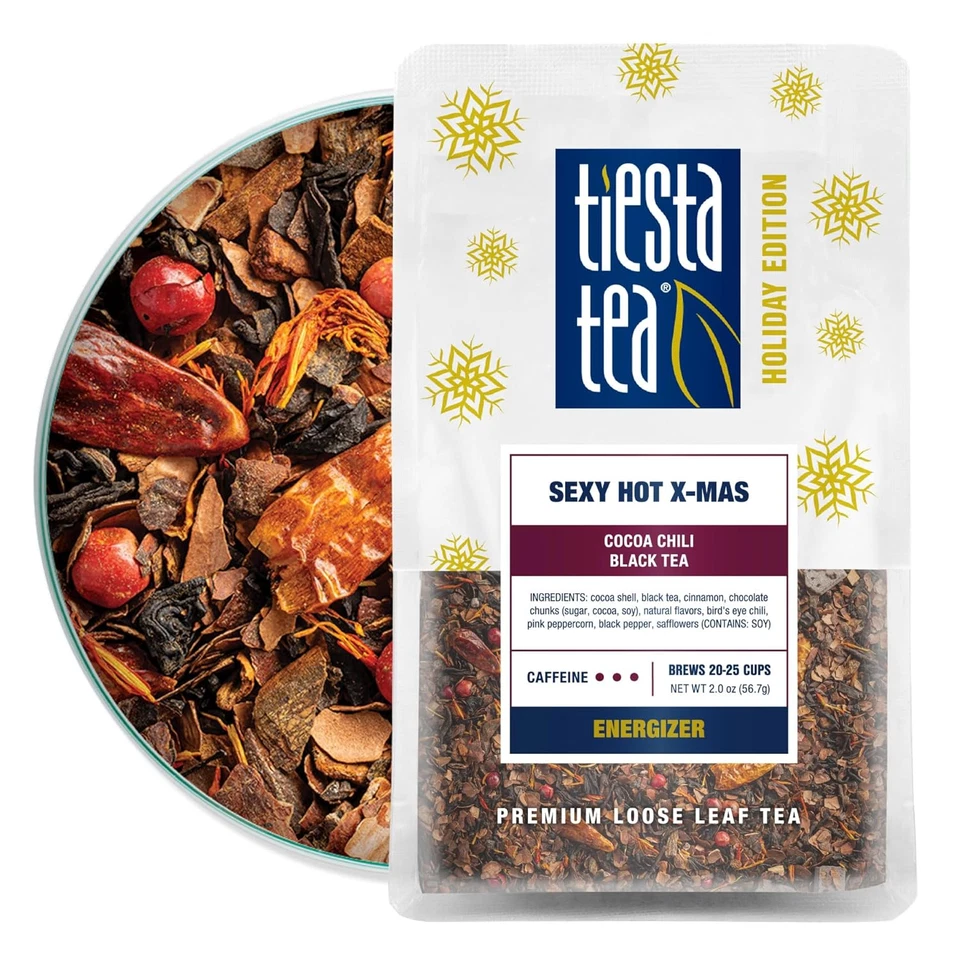 - Sexy Té Caliente de Navidad, Hoja Suelta, Cacao Chili Negro, Alta Cafeína Premium Foto 1 de 4