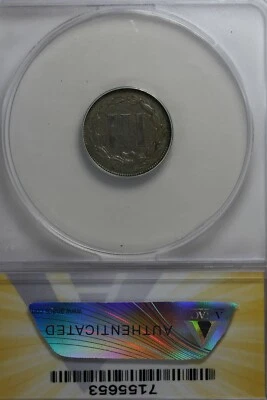 1867  .03   ANACS   EF 45   Three Cent Nickel, Liberty Three Cent Piece - Image 1 of 2