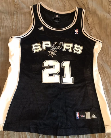 TIM DUNCAN San Antonio SPURS Basketball ADIDAS Replica Womens SMALL Jersey NBA Cover