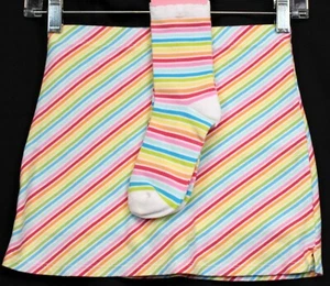 2008 Gymboree Spring Rainbow 3pc Striped Skorts Socks Candy Skirt sz 7 Spring - Picture 1 of 10