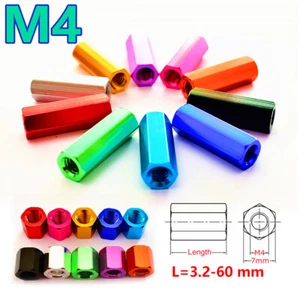 Separador hexagonal anodizado de aluminio M4 tuerca larga hexagonal rosca hembra - Imagen 1 de 12
