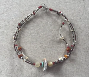 ALVA Museum TURQUOISE Hand-made Multi Stone Quartz TRIBAL Choker Collar Necklace - Picture 1 of 5