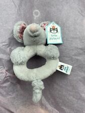 Blossom Bashful Grey Mouse Ring Rattle Retired Little Jellycat 2016 Baby Toy