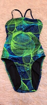 Speedo Endurance Women Multicolor Cyclone Strong Back One Piece Swimsuit Size 30 - Image 1 of 4