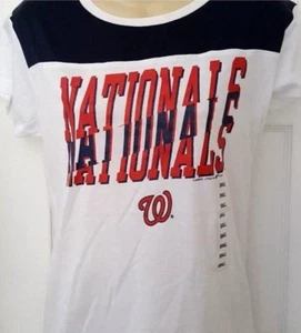  Camiseta blanca azul marino para mujer MLB Washighton Nationals Campus talla S y XL - Imagen 1 de 2