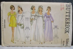 Vestido de Dama de honor de novia con patrón Butterick 5564 Misses talla 12 B 34 corte de colección - Imagen 1 de 12