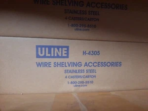 4er Set ULine H-4305 Laufrollen für Edelstahldrahtregale Neu - Bild 1 von 4