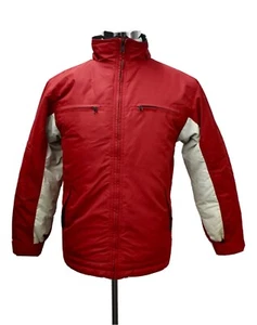 AMERICAN OUTPOST Men’s Winter Coat Full Zip Size S Red Beige Long Sleeves - Picture 1 of 7