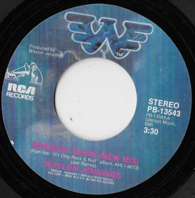 Breakin' Down (New Mix) / Living Legends (A Dyin' Breed) / Waylon Jennings NM - Image 1 of 2