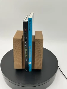 Sujetalibros de madera de colección con tablones soporte para libros boho mediados de siglo moderno soporte para libros - Imagen 1 de 7