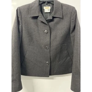 Talbots Damen Petite Button Blazer/Jacke Größe 10 Petite 100 % Wolle 10P grau - Bild 1 von 8