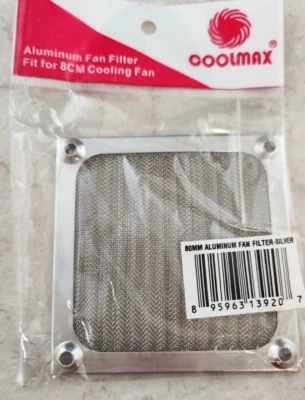 Coolmax 80mm 8cm Aluminum PC Fan Filter Computer Chassis Fan Filter - Image 1 of 2
