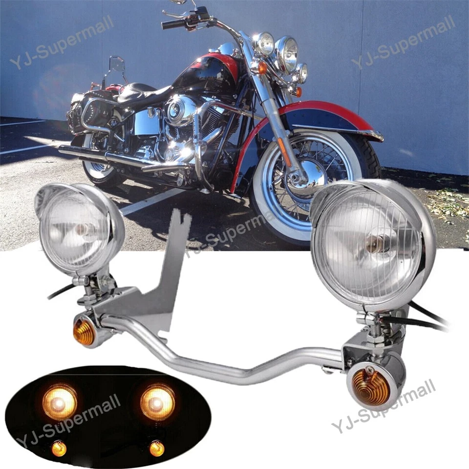 For Kawasaki Vulcan VN 800 900 1500 1600 1700 Passing Fog Turn Signals Light Bar - Image 1 of 4