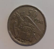 monnaie argent Espagne  FAUTEE rare 50 pstas de 1957.