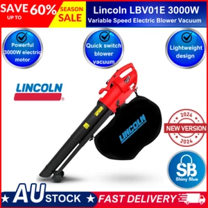 Lincoln Electric Leaf Blower Vacuum Variable Speed 3000W Garden Mulcher Vac - Picture 1 of 12