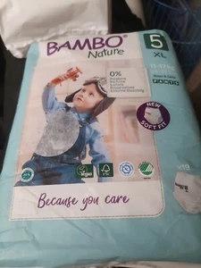 BAMBO NATURE NAPPIES TRAINING PANTS XL SIZE 5 x19 11-17KG - Picture 1 of 3