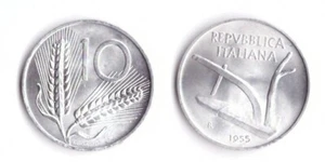1955 Italien Lire 10 Ähren Fior di Conio Unc - Bild 1 von 1
