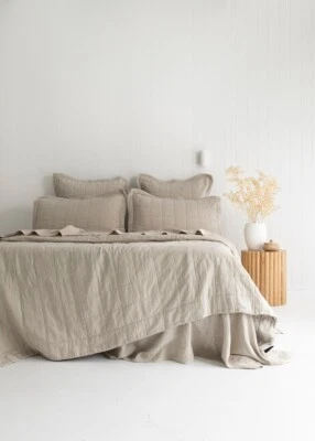 Bambury Luxe Belgian Linen Coverlet-Natural - Image 1 of 4
