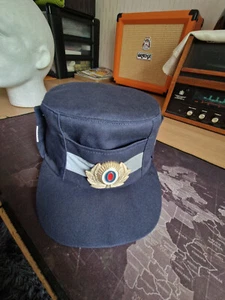 Russian Officer genuine police cap with badge 2008 size 58 in dark blue. - Picture 1 of 13