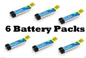 E-Flite 150mAh 1S 3.7V 45C Lipo 6 Pièces Batterie Lame Ncpx Nano Qx #EFLB1501S45