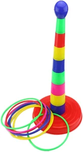 18" Colorful Plastic Sport Ring Toss Game Set for Kids - Picture 1 of 5