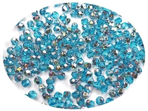 300 Preciosa Czech Glass Fire Polished Round Beads 6mm Aqua VL Vitrail Light - Picture 1 of 6
