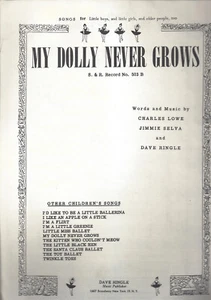 Sheet Music My Dolly Never Grows - Picture 1 of 1
