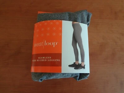 New Women's West Loop Heather  Gray Seamless Side Ruched Leggings in size L/XL - Image 1 of 3