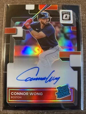 Connor Wong 2022 Panini Donruss Optic Rated Rookie Black Prizm Auto /49 - Image 1 of 2