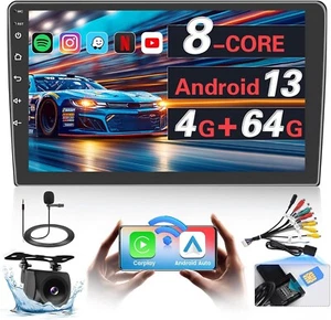 8 Core 4+64GB【Support SIM Card】 Android 13 Car Stereo Double Din R - Foto 1 di 3