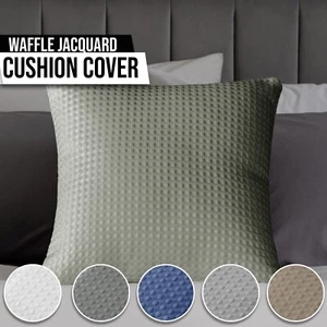 Waffle Jacquard Cushion Cover Filled Soft Scatter Cushion Sofa Decorative - Picture 1 of 7