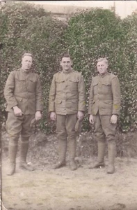 HAND TINTED WWI RPPC Real Photo Postcard AEF w/ OVERSEAS STRIPES Germany 27a - Picture 1 of 2