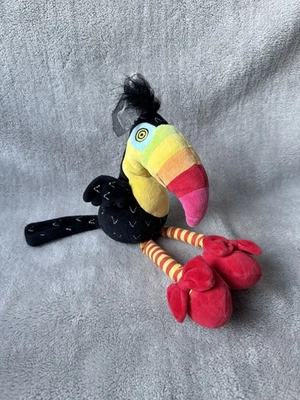 Retired Jellycat Boozy Bird Black Toucan Rainbow Beak Soft Plush Toy Vintage 12" - Image 1 of 4