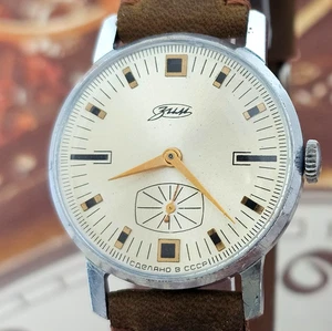 Orologio Vintage URSS Zim 15 Jewels Orologio da Polso Meccanico Sovietico Pobeda 2602 - Foto 1 di 24