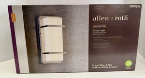Allen Roth 12-in Brighton LED Brushed Nickel Modern Vanity Light Bar New In Box - Bild 1 von 8