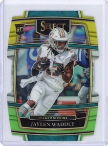 JAYLEN WADDLE 2021 PANINI SELECT CONCOURSE YELLOW & GREEN DIE-CUT #48 ROOKIE - Picture 1 of 2