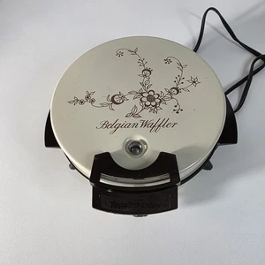 VTG Toastmaster Belgian WAFFLER Waffle Maker Model 250/442A Floral Design WORKS - Picture 1 of 11