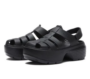 Sandalia Crocs Stomp Fisherman Sandalia Plataforma Negra Deslizable Hombre 7/Mujer 9 - Imagen 1 de 4