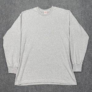 NWOT Supreme 100% Cotton Blank Long Sleeves T Shirt Tee Made In USA Grey Men XL - Picture 1 of 5