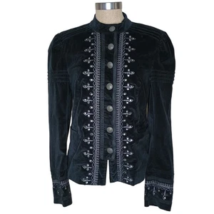 Free People Maven Studded Embroidered Velvet Jacket Women’s Small Tribal Boho - Picture 1 of 13