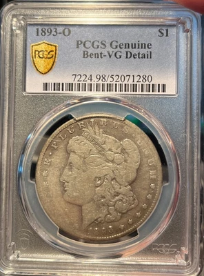 1893 O Morgan Silver Dollar PCGS VG Details  Gold Shield  Freshly Graded - Image 1 of 3