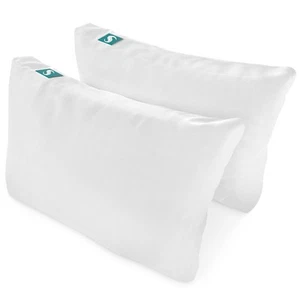 Sleepgram Bed Support Sleeping Pillow with Cover, Queen Size, White (2 Pack) - Picture 1 of 12
