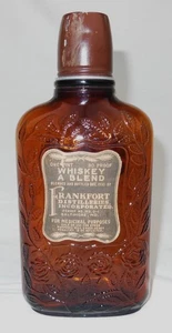 Dated 1933 FOUR ROSES Amber Whiskey Bottle W/Front & Back Labels 1 Pint EMPTY - Picture 1 of 12