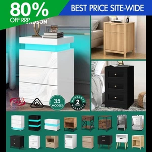 ALFORDSON Bedside Table RGB LED Nightstand 1/2/3 Drawers Side Table Storage - Picture 1 of 521
