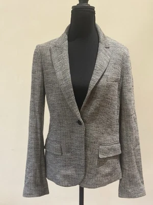 Blazer feminino Theory clássico cinza lã espinha de peixe - Imagem 1 de 3