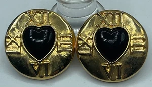 VINTAGE ESCADA GOLD PLATED EARRINGS - Picture 1 of 4