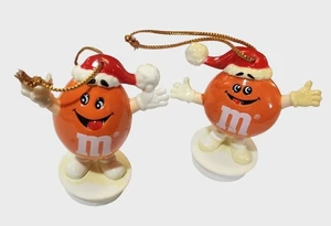 Vintage 1988 M&Ms Orange Christbaumschmuck Tortenaufleger 2er Set - Bild 1 von 4