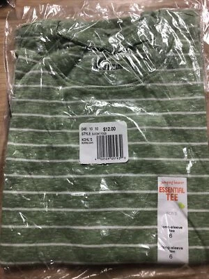 JUMPING BEANS Boys Enchanted Lite Greenstripe Long Sleeve Essential Tee -Sz6 !!! - Image 1 of 3