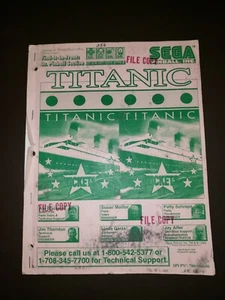 Sega TITANIC Arcade Redemption Game Original Manual with Schematics - Picture 1 of 5