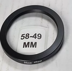 58-49mm Step-Down Lens Filter Converter Adapter Ring 58mm-49mm Metal E58 to E49 - Picture 1 of 6